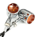 Pair 12V Motorcycle Amber Turn Signal Indicator Light Hollow Lamp For Harley