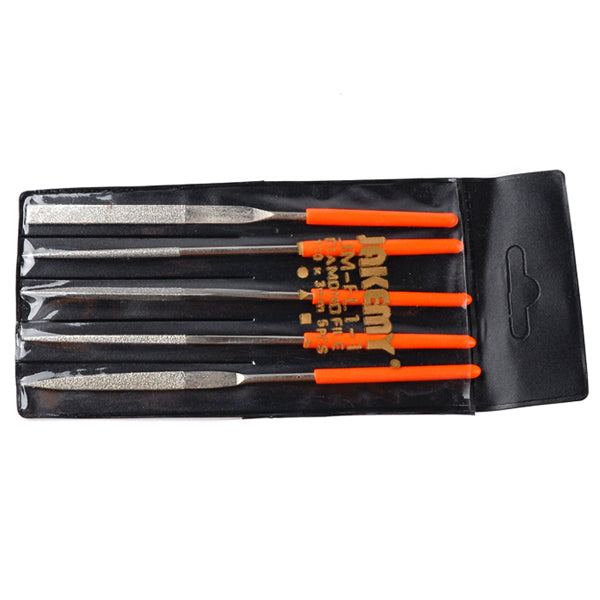 JAKEMY JM-FL1-1 5pcs Diamond Shaping Rasp Small Woodworking Rasp Half Round Triangular Flat Quartet