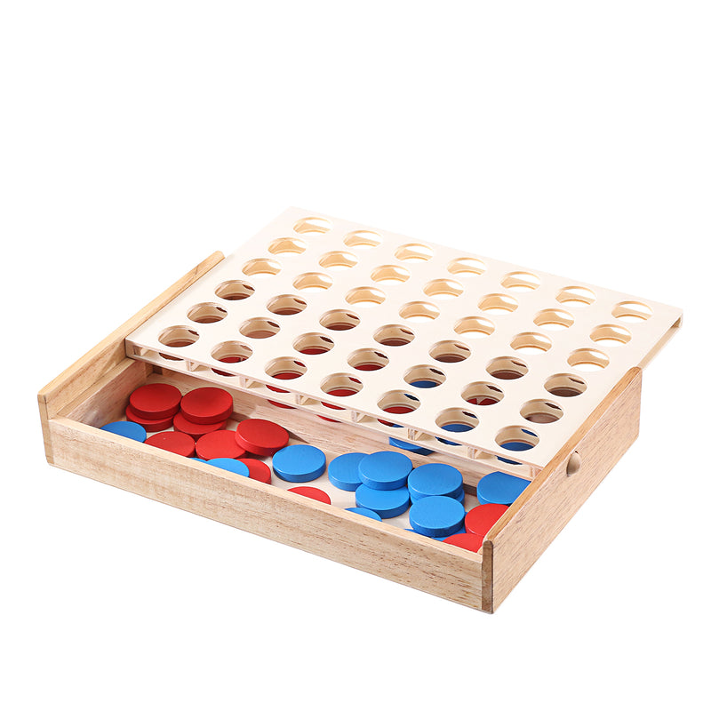 Connect Four 4 In A Row Indoor Family Party Game Rubber Wooden Toys Kids Educational Toys Gift