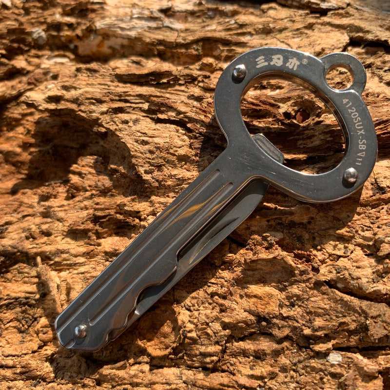 Sanrenmu 4120 Mini Key Multifunctional Pocket Folding EDC Key Chain Ring Outdoor Camping Tools Bottle Opener