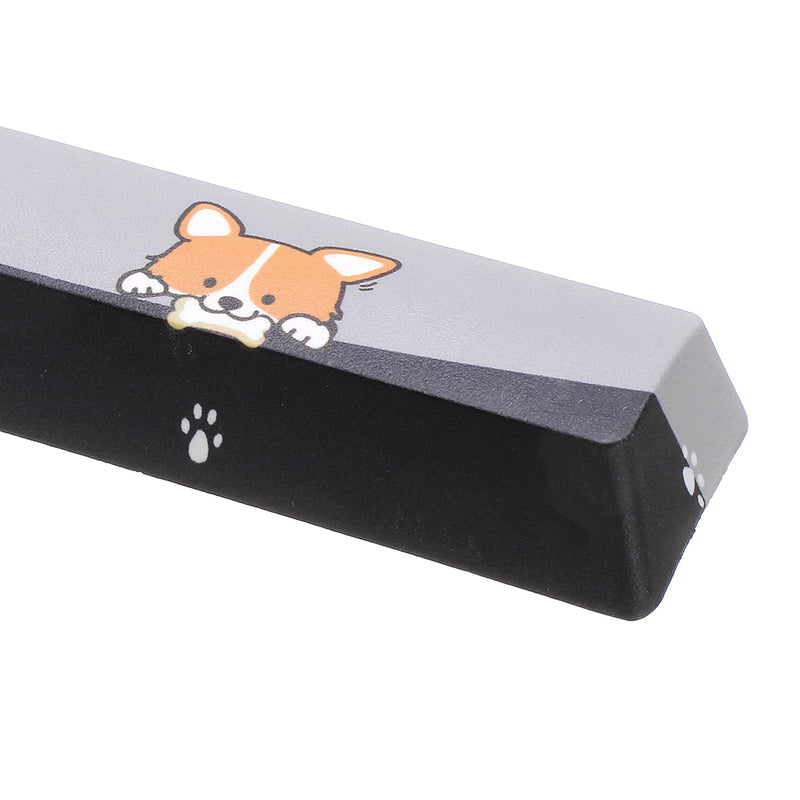 Five-sided Dyesub PBT OEM Profile Yellow Dog Space Bar 6.25u Novelty Keycap for GK61 Black Case and Cherry MX Switch Keyboard