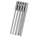 Broppe 5pcs 2.5/3/4/5/6mm 100mm Magnetic Ball Screwdriver Bits 1/4 Inch Hex Shank