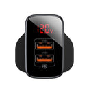 Baseus Mirror Lake Dual USB QC Digital Display Quick UK Charger for iPhone 11 Pro XR X