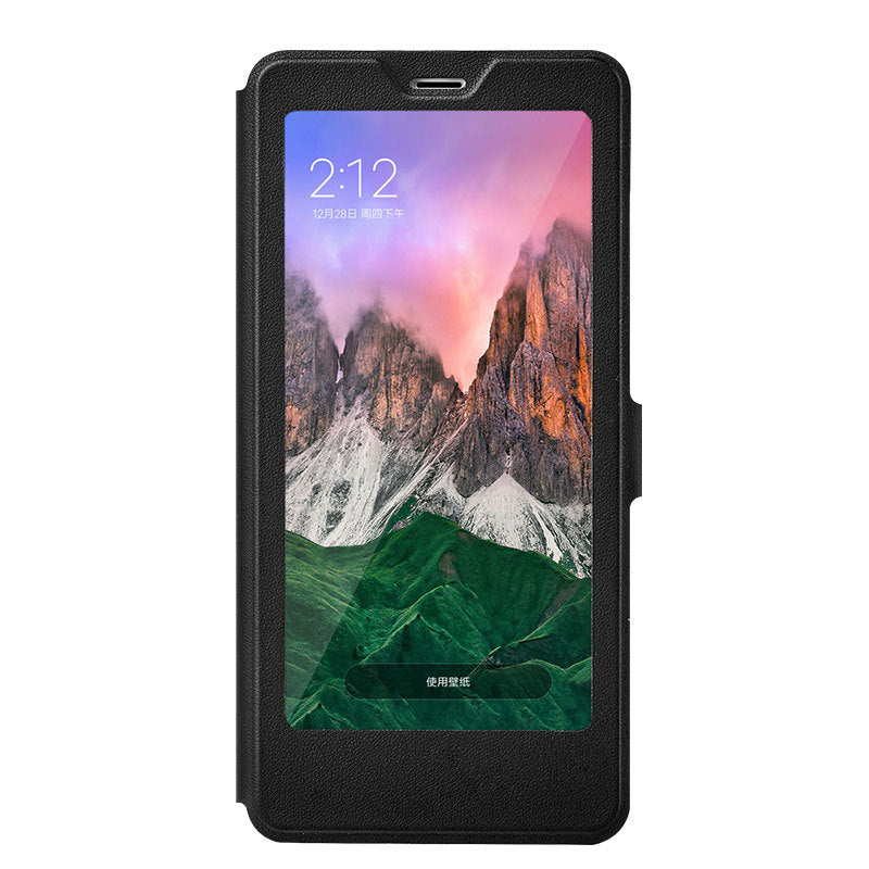 Bakeey Flip Full Smart Window Magnetic PU Leather Protective Case For Xiaomi Redmi 5 Plus