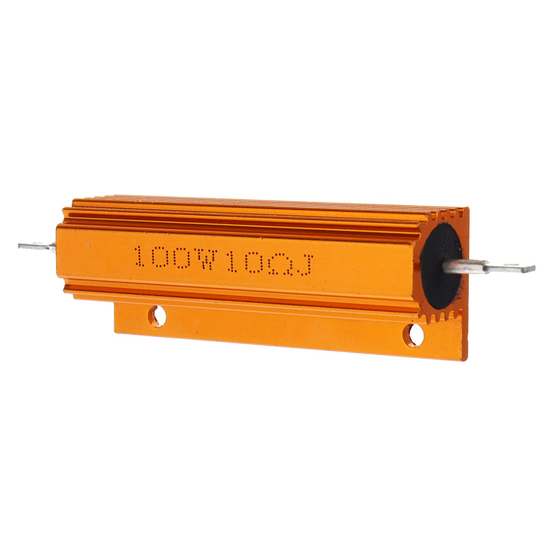 10pcs RX24 100W 10R 10RJ Metal Aluminum Case High Power Resistor Golden Metal Shell Case Heatsink Resistance Resistor