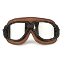 Motorcycle Retro Goggles Flying Scooter Helmet Windproof Glasses Anti-UV Brown Frame