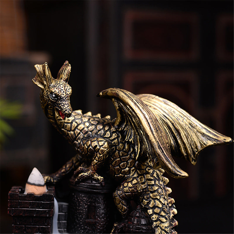 Dragon Backflow Incense Ceramic Statue Figurine Home Decorations Handmade Aromatherapy