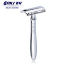 BAILI BD191 Manual Chrome Beard Shaving Barber Shaver 5 Platinum+ Blades Case