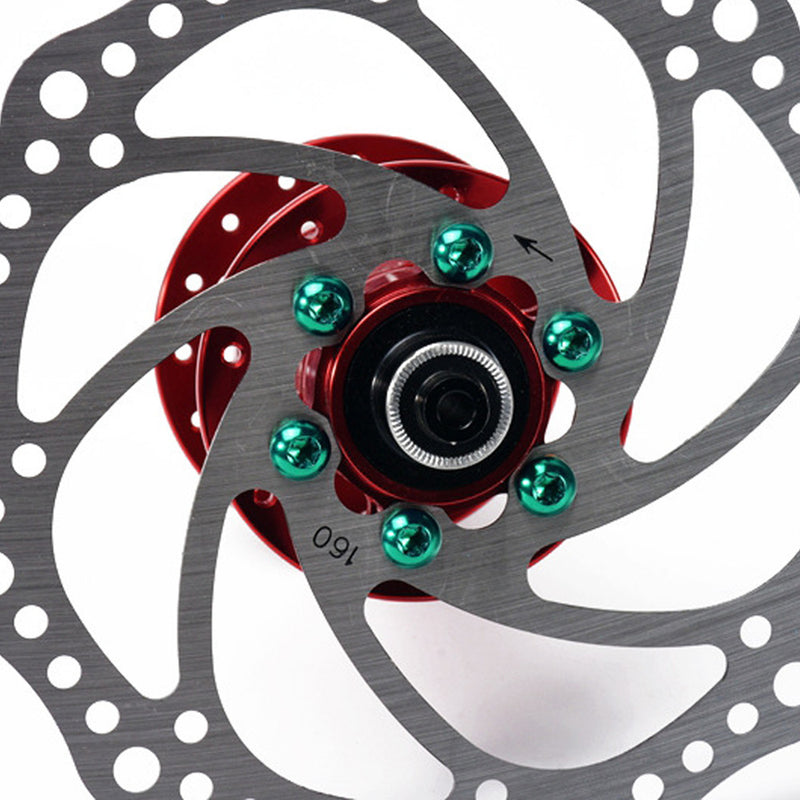 12Pcs Mountain Bike Colorful Disc Screw Alloy Steel Brake Pads Screw Non-slip T25 Screws M5*10MM