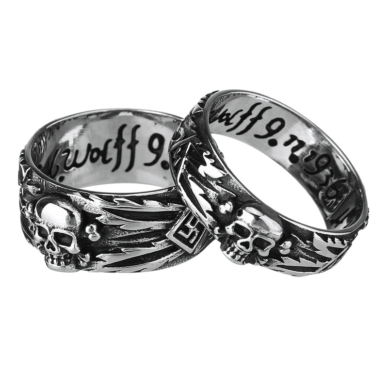 Punk Biker Skull Finger Ring Titanium Steel Men Women Couple Size 8-11 Jewelry