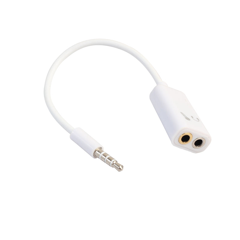 3.5mm 1 Male To 2 Dual Female Earphone Microphone Splitter Audio Cable Adapter For iphone Samsung
