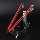 IPRee Outdoor Tactical Stainless Steel Bow Slingshot Rubber Band Catapult Camping Game Kit