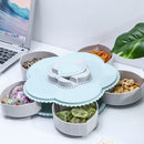 Petal-Shape Rotating Candy Storage Box Flower Petal Shaped Dried Fruit Plat