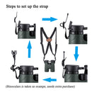 Binocular Chest Harness Strap Adjustable Double Shoulder Strap for Cameras RP2Z6