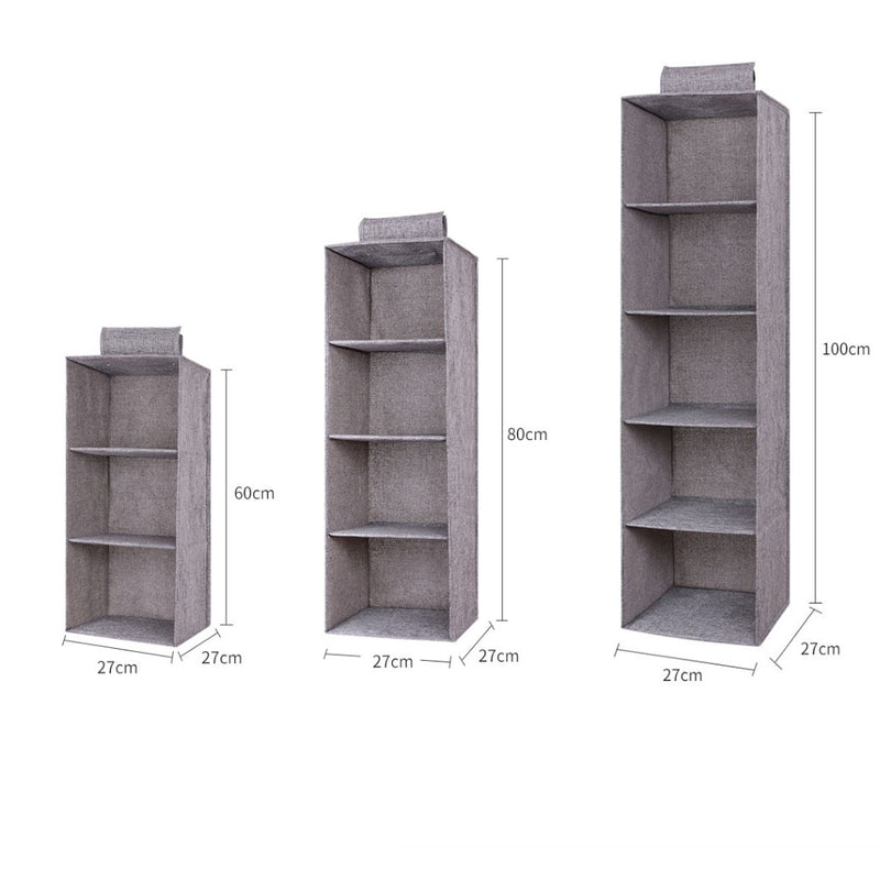 Minleaf Cotton Linen Hanging Closet Organizer Foldable Clothes Storage Bag
