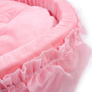 Luxury Princess Cat Bed Puppy Bed Sofa Purple Pink Lace Cat House Small Dog Kennel Warm Soft Pet Bed
