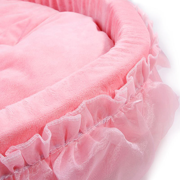 Luxury Princess Cat Bed Puppy Bed Sofa Purple Pink Lace Cat House Small Dog Kennel Warm Soft Pet Bed
