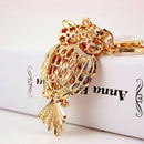 Honana DX-03 Creative Exquisite Owl Crystal Car Key Chain Trendy Handbag Pendant Bag Buckle