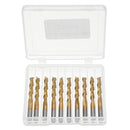 Drillpro 10pcs 3.175mm Shank Titanium Coated Spiral Flat End Milling Cutter Two Flute CNC Milling Cutter
