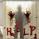 Halloween Shower Curtain Liner Window Curtains Horror Bloody Hands Bathroom