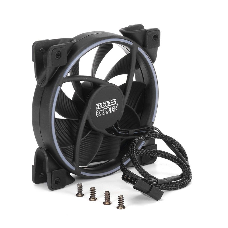 PCCooler 12V DC 12cm Both Side RGB Light Computer Case Cooling Fan D Port 4Pin PC Cooler Heatsink
