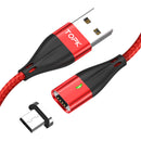 TOPK 1M 2.4A Magnetic Cable Quick Charge 3.0 Fast Charging Micro USB Data Cable for Mobile Phone
