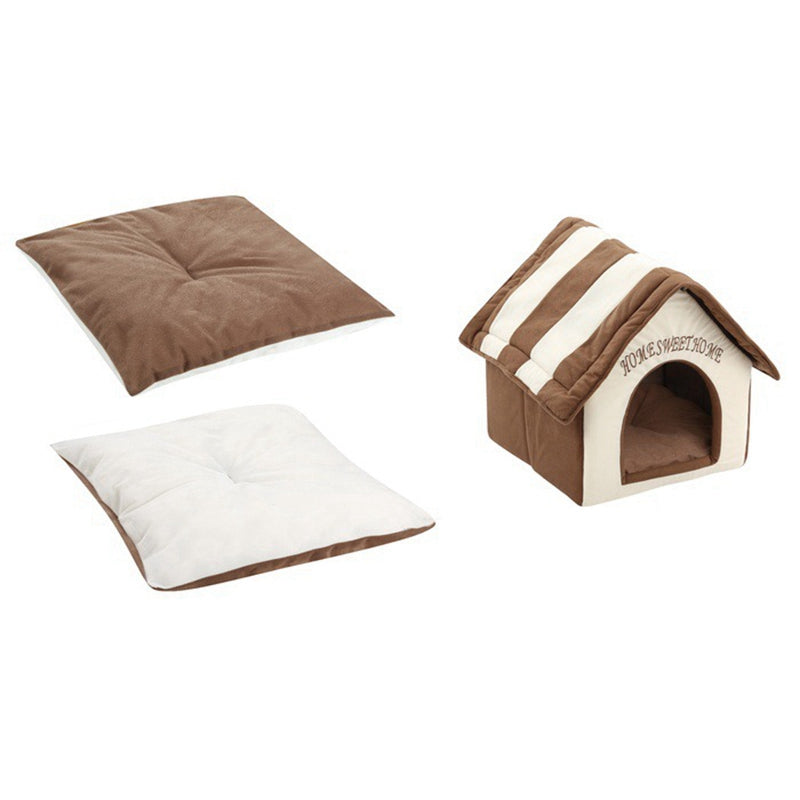 Home Sweet Home Pet Kennel Dog House Plush Pet Dog House Cat Bed Pet Suppli