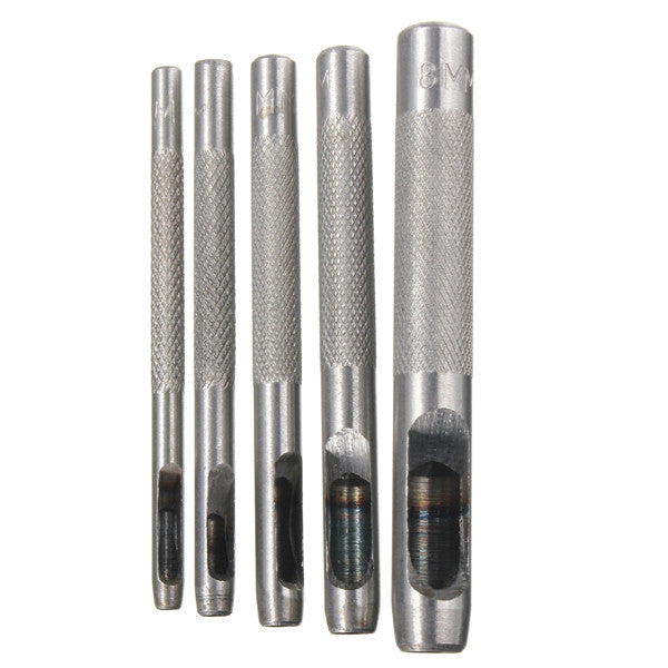 5pcs 3mm-8mm Hollow Punch Set Hole Leather Belt Puncher