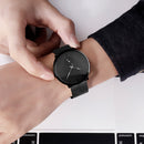 SKMEI 9185 Ultra Thin Simple Casual Style Men Wrist Watch Mesh Stainless Steel Strap Quartz Watch