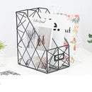 Nordic Ins Simple Wrought Iron Desktop Books Organizer Storage Rack Bookshelf Documents Magazine Storage Box File Holder Office Racks