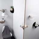 KCASA Rounded Floating Stainless Steel Wall Shelves for Decorative Display Organizer Storage Baskets Holders for Bathtoom Kitchen Office