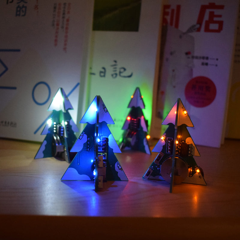 10pcs Geekcreit White 3D Mini SMD PCB Stereo Christmas Tree DIY Music Kit