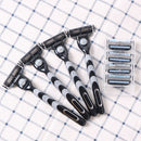 Black 5Pcs/Set 1 Machine + 4 Blades Manual Mens Hair Removal Shaving Razors