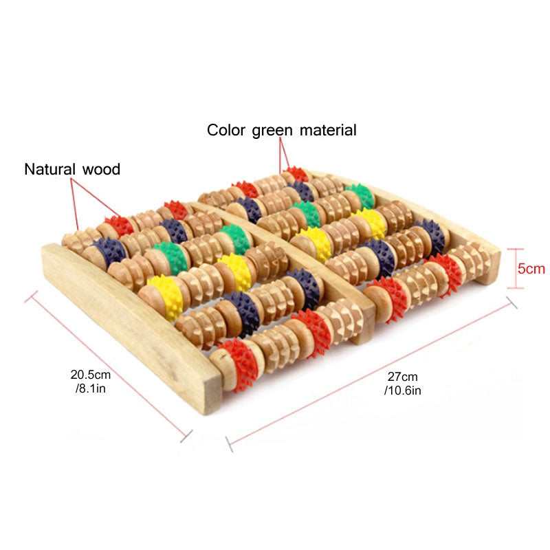 2Pcs Wooden Foot Massager Roller Reflexology for Stress Fitness Health Care N3R5