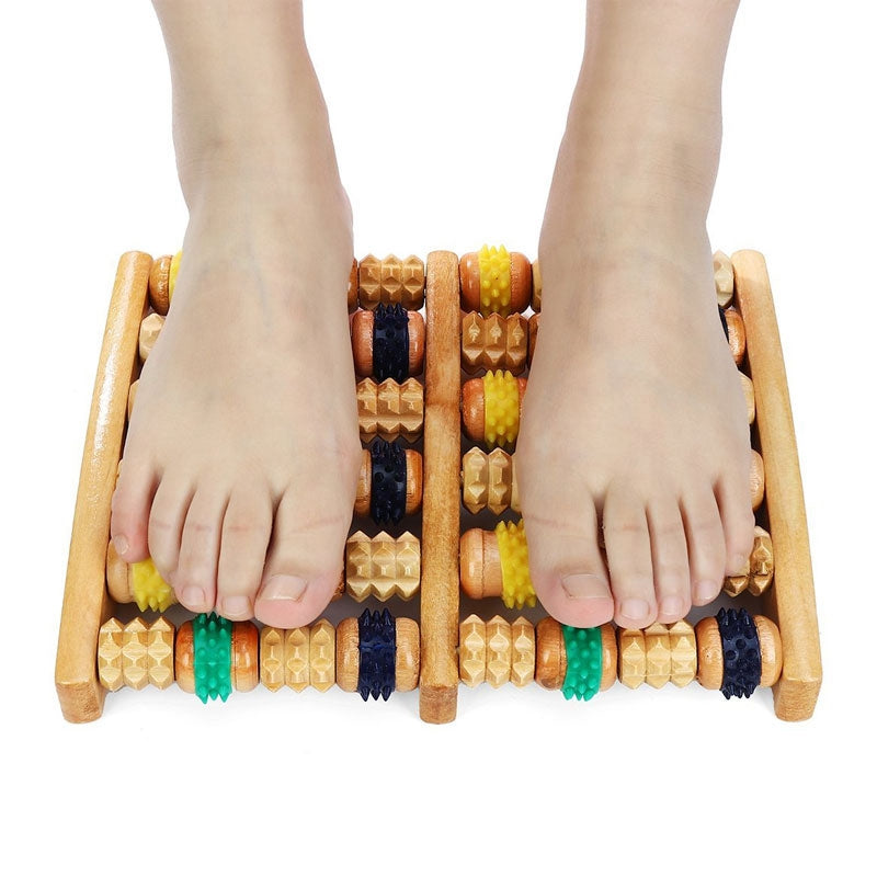 2Pcs Wooden Foot Massager Roller Reflexology for Stress Fitness Health Care N3R5
