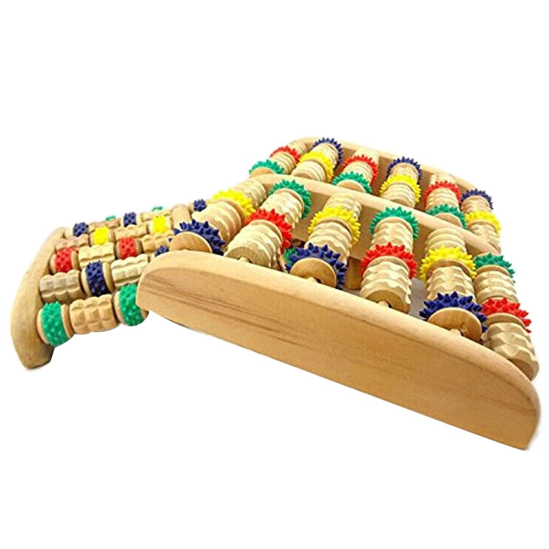 2Pcs Wooden Foot Massager Roller Reflexology for Stress Fitness Health Care N3R5