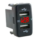 Car Charger Socket Dual Usb Port Charging Volt Display Adapter Fit for Toyo N1U9