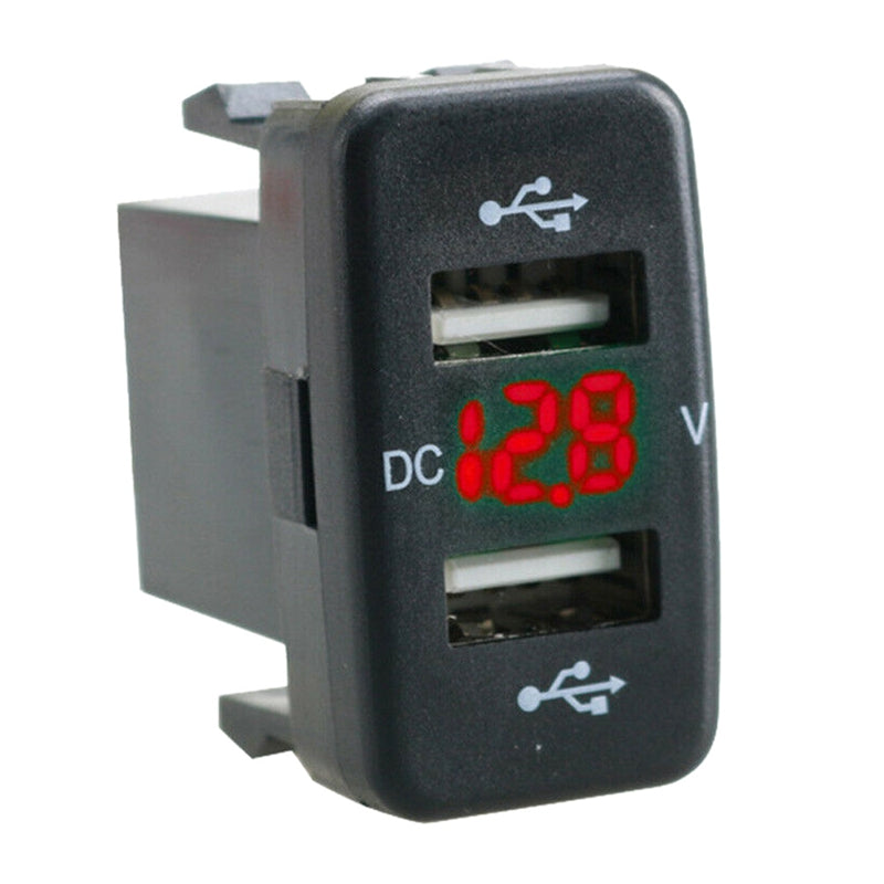 Car Charger Socket Dual Usb Port Charging Volt Display Adapter Fit for Toyo N1U9