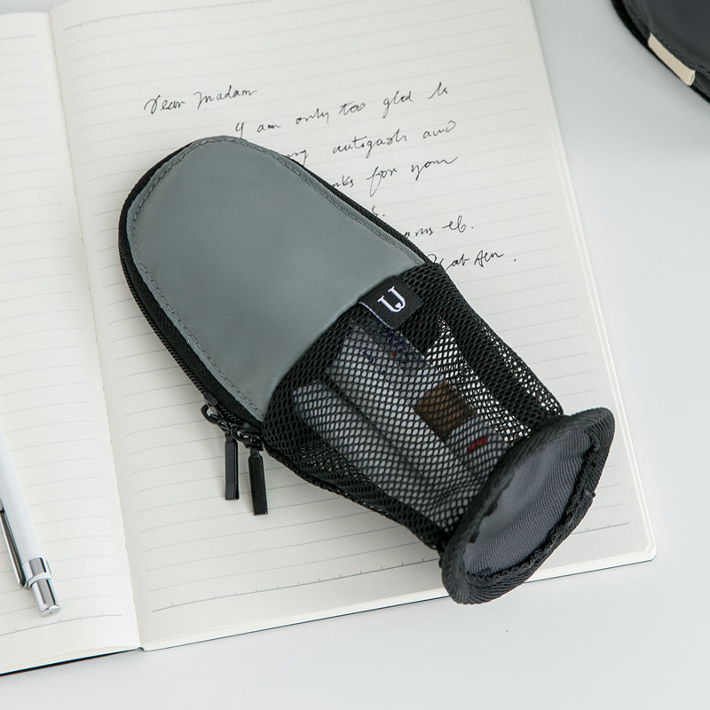 Jordan&Judy JJ-YD0007 Vertical Mesh Pencil Case Pen Holder Office Student Nylon Pencil Bag Mesh Storage Organizer Pencil Zipper Case School Supplies