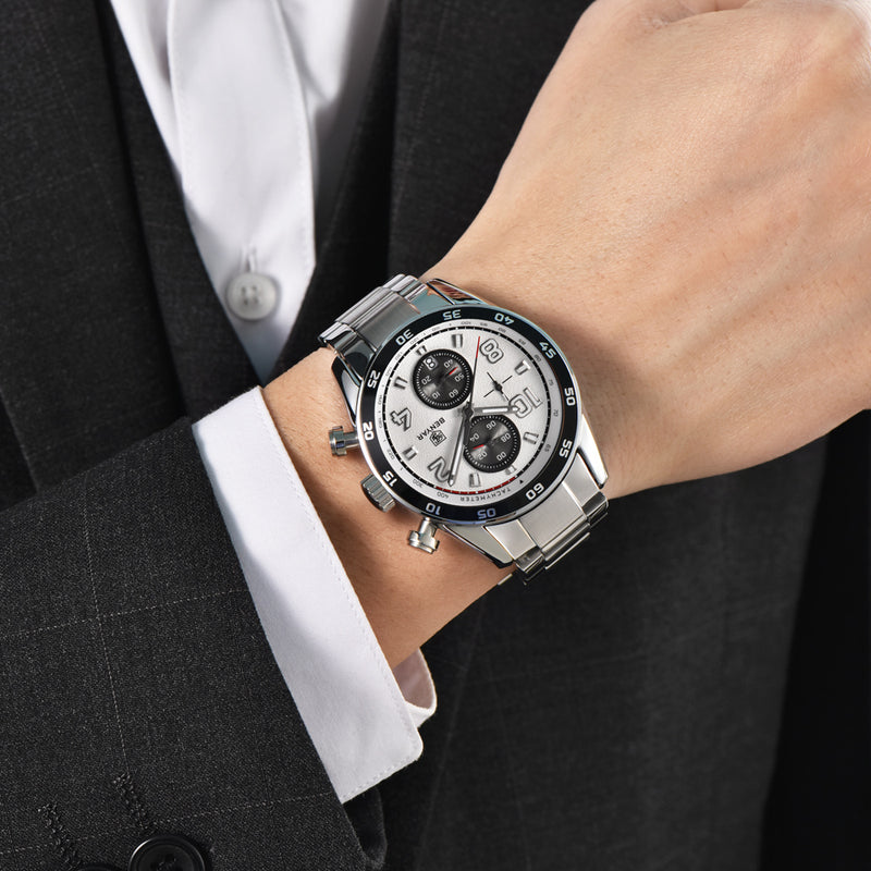 BENYAR 5126M Stainless Steel Luminous Hands Waterproof Chronograph  Business Men Watch Quartz Watch