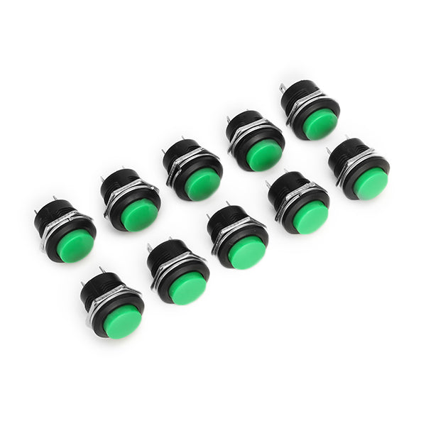 Wendao R13-507 125V 6A 16mm No Lock Self-reset Switch Push Button OFF/ON 10pcs