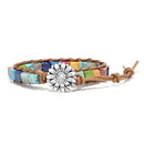 Bohemian 7 Chakra Natural Healing Stone Wrap Leather Bracelet for Women Bra U2F2