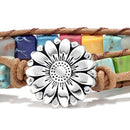 Bohemian 7 Chakra Natural Healing Stone Wrap Leather Bracelet for Women Bra U2F2