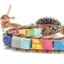 Bohemian 7 Chakra Natural Healing Stone Wrap Leather Bracelet for Women Bra U2F2