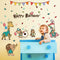 Miico SK7181 Happy Birthday Animal Concert Children's Bedroom Decorative Wall Sticker DIY Stickers