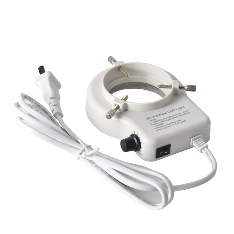 110V-220V 56 LED Ring Light for Stereo Microscope  White LED Bulbs  0-100% Brightness Adjustable