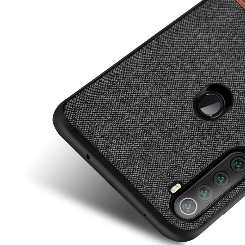 Bakeey Luxury Fabric Splice Soft Silicone Edge Shockproof Protective Case For Xiaomi Redmi Note 8