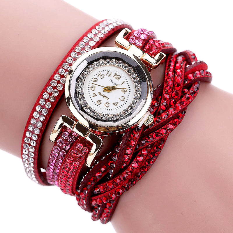 DUOYA D056 Crystal Retro Style Ladies Bracelet Watch Dress Quartz Watches