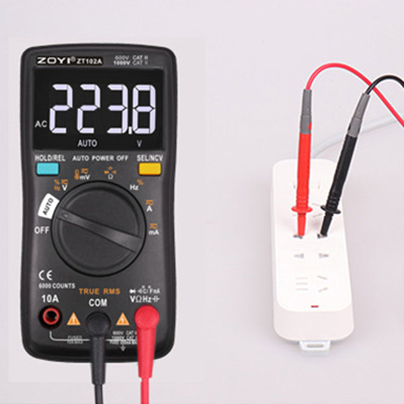 ZT102A Auto Functional Multimeter 6000 Counts Back Light AC/DC Ammeter Voltmeter Ohm Frequency Diode Temperature