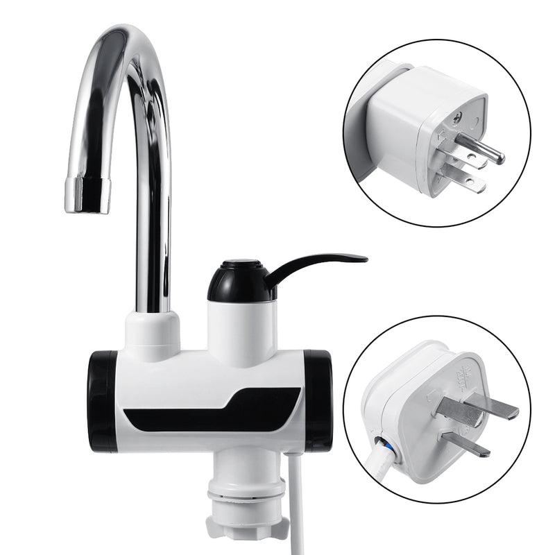 220V 3000W Instant Electric Faucet Tap Hot Water-Heater LED Display Bathroom Kitchen Faucet Tap Hot Water-Heater